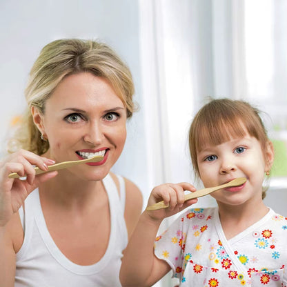 10 Pcs Bpa-Free Soft Bamboo Toothbrushes Biodegradable Natural Bamboo Charcoal Toothbrushes Environmentally Friendly Compostabl