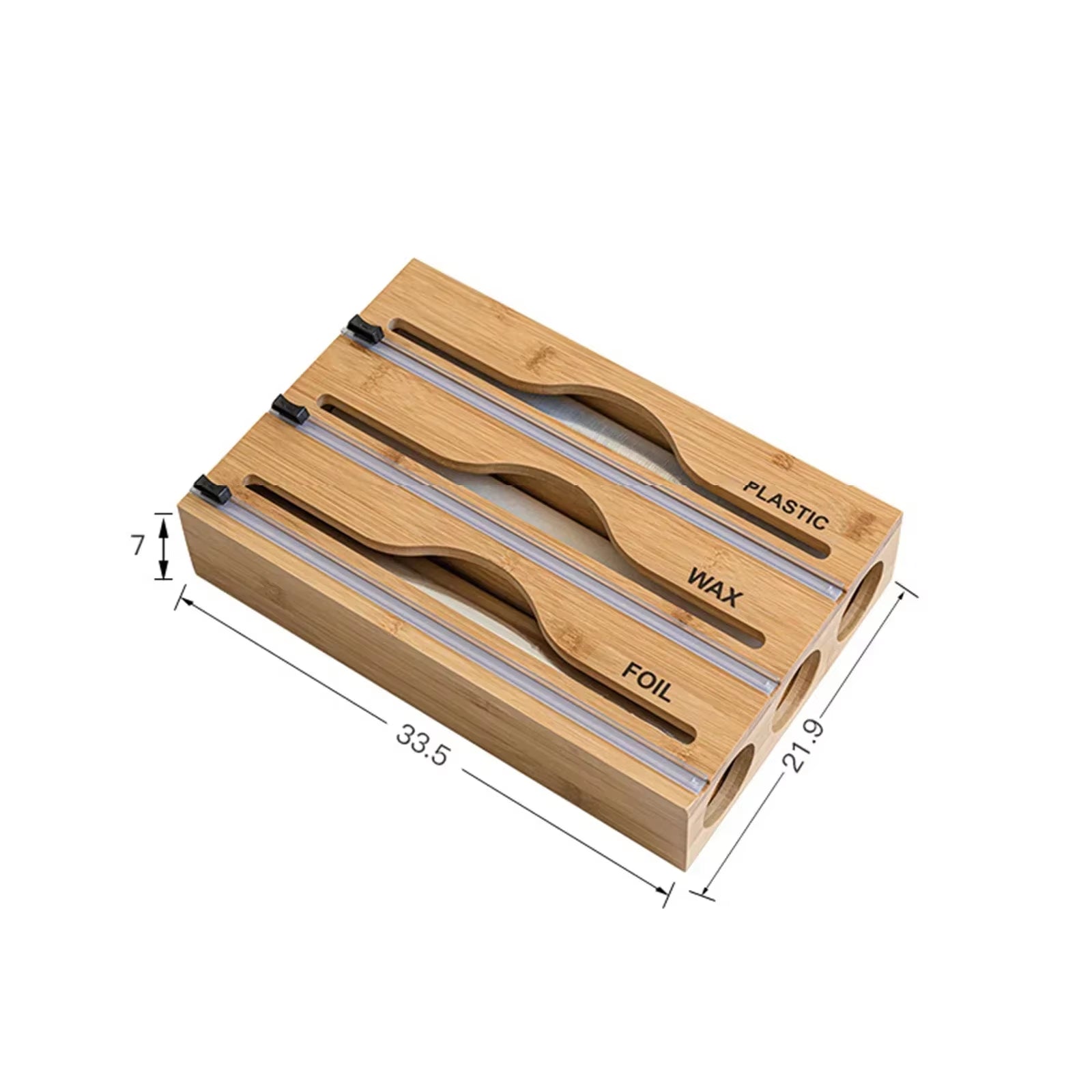 1Pc Cling Film Cutter Minimalist Wall Mounted Wooden Kitchenware Multi Compartment Layer Hidden Scratchers Kitchen Organizer