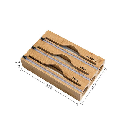 1Pc Cling Film Cutter Minimalist Wall Mounted Wooden Kitchenware Multi Compartment Layer Hidden Scratchers Kitchen Organizer