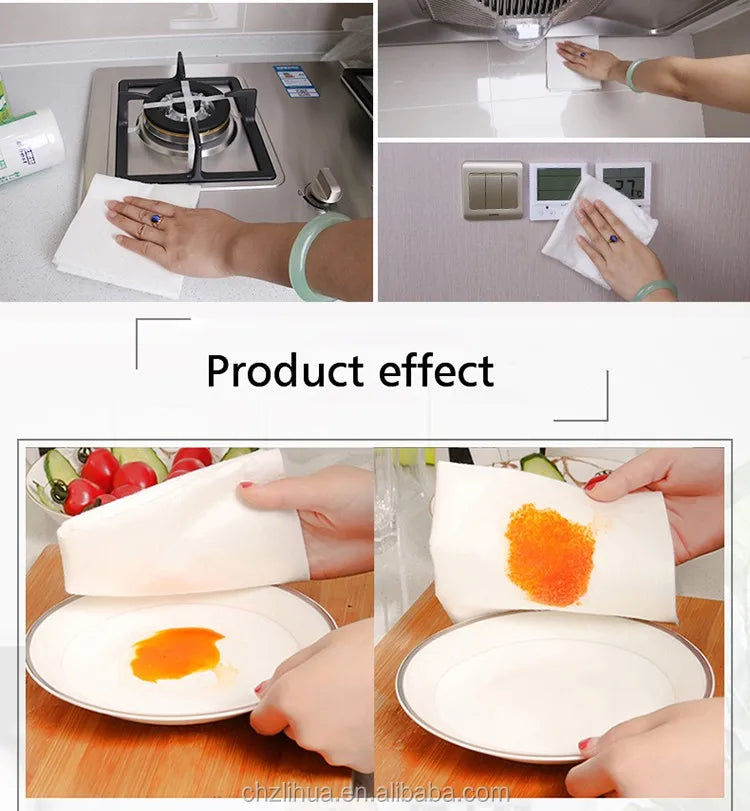2026 New Design Quick-Dry Bamboo Fiber Paper Towel Biodegradable Reusable Kitchen Wipes for Dishes