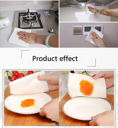 2026 New Design Quick-Dry Bamboo Fiber Paper Towel Biodegradable Reusable Kitchen Wipes for Dishes