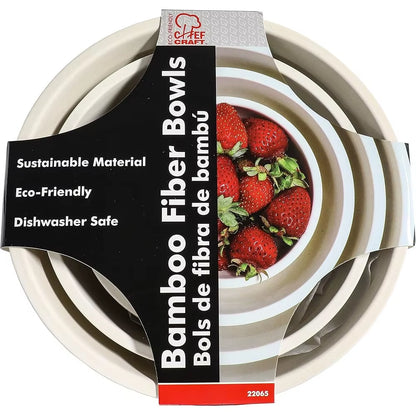 Eco Friendly Bamboo Fiber Mixing Bowl Set 4 Pieces Biodegradable Dishwasher Safe Kitchen Cooking Tools Natural Color